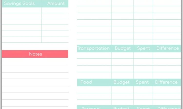 Budget Worksheet For Students Pdf