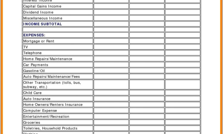 Budget Worksheet Xls Free