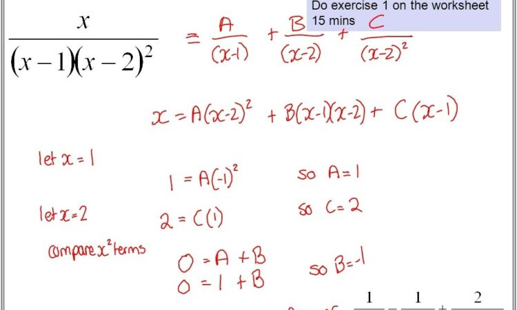 C4 Partial Fractions Worksheet B