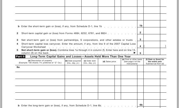 Capital Gains Carryover Loss Worksheet