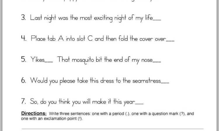 Capitalization Worksheet Second Grade