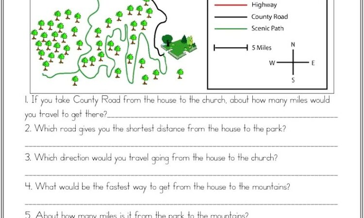 Cardinal Directions Worksheet For 4th Grade