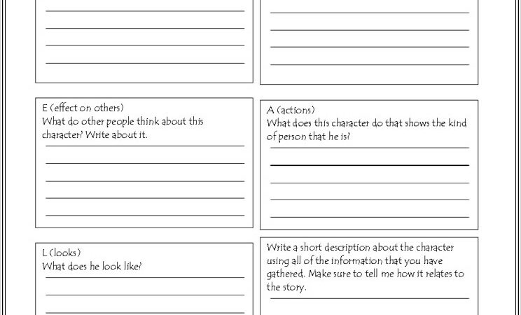 Character Traits Worksheet Printable