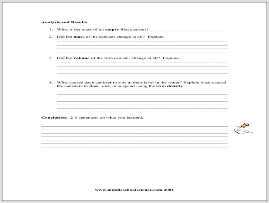 Chemistry Density Review Worksheet