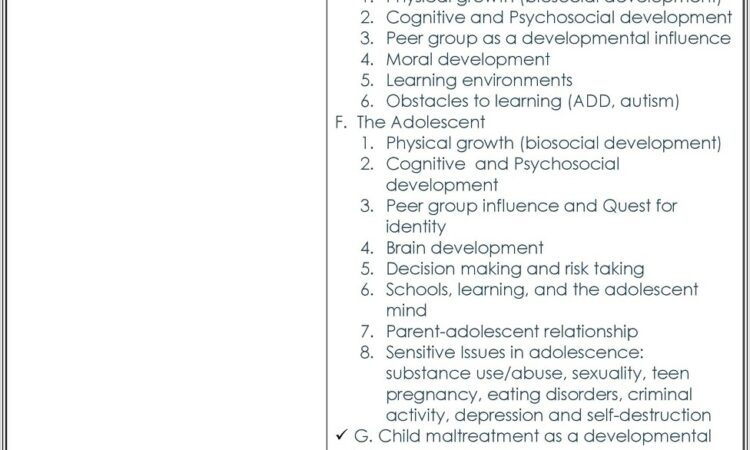 Child Growth And Development Worksheet