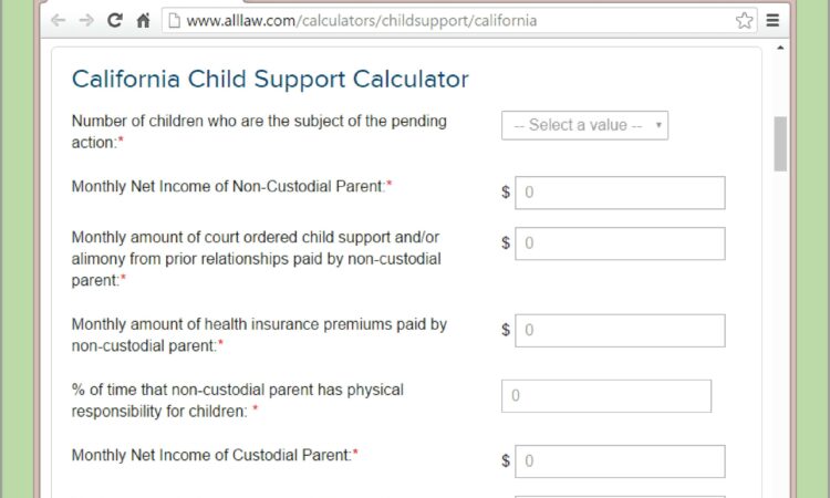 Child Support Expenses Worksheet California