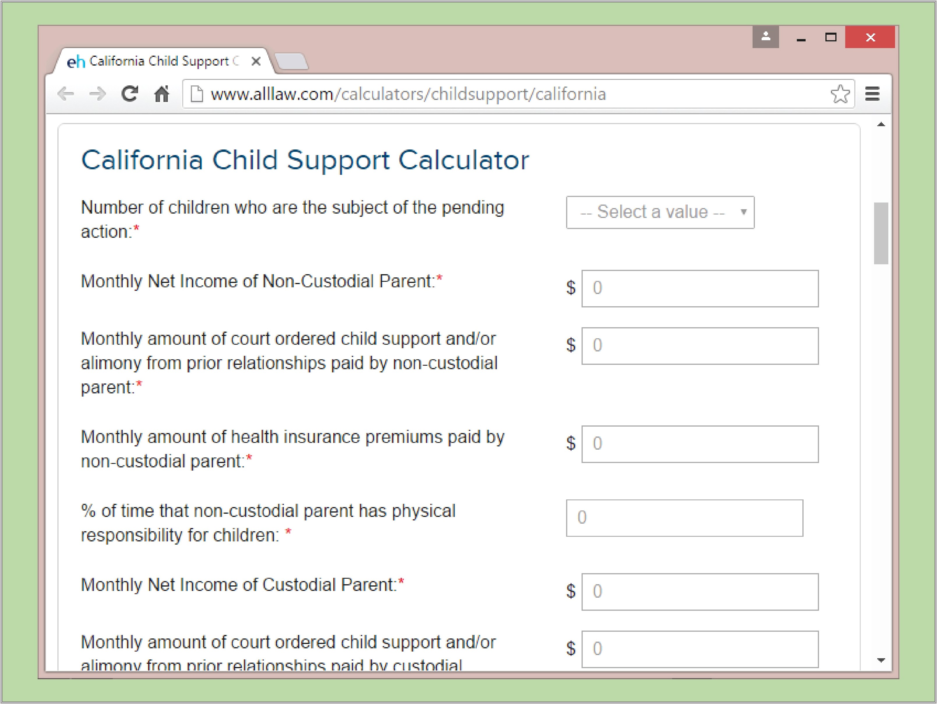 Child Support Expenses Worksheet California