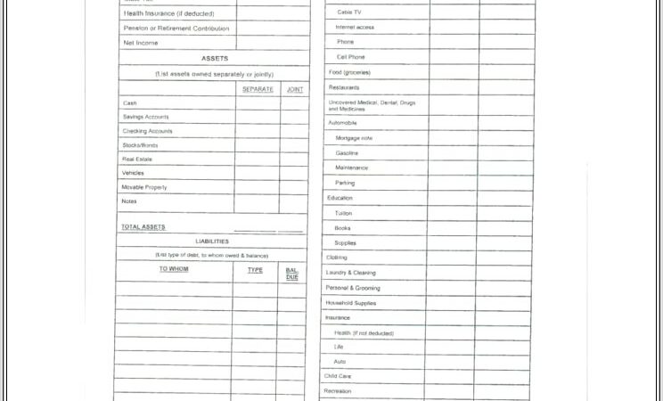 Child Support Worksheet A Nc