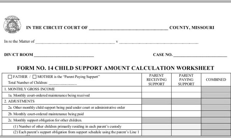 Child Support Worksheet Ct