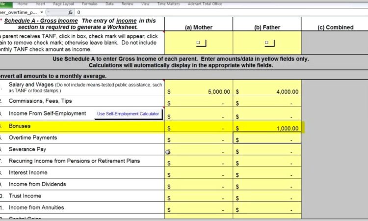 Child Support Worksheet For Georgia