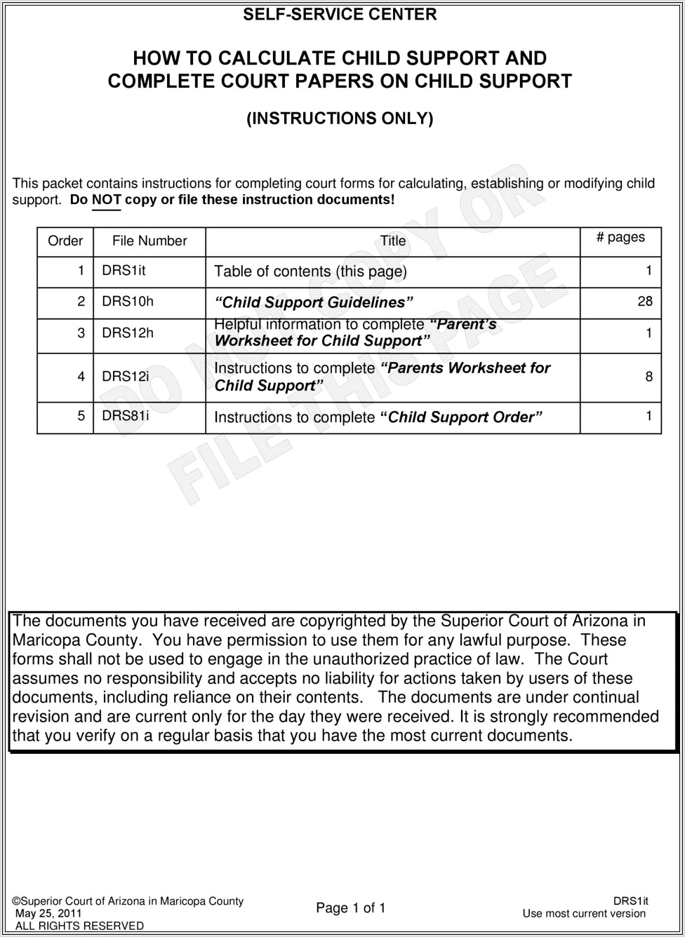 Child Support Worksheet Ontario