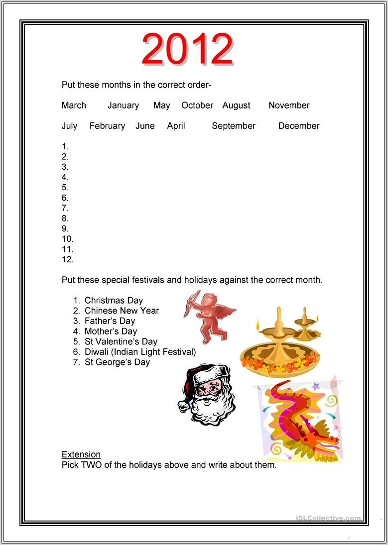 Chinese New Year Ordinal Numbers Worksheet