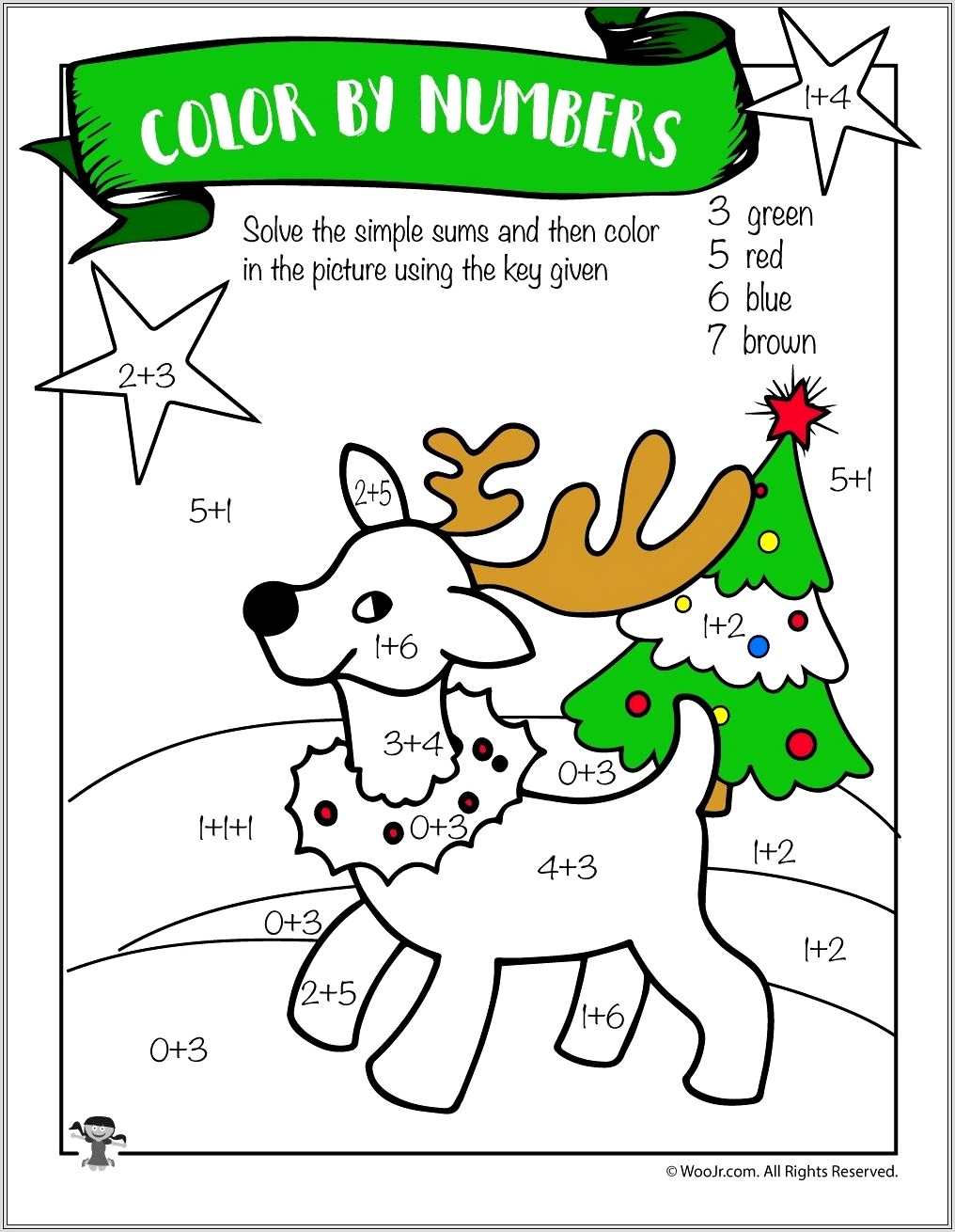 Christmas Math Coloring Worksheets 2nd Grade
