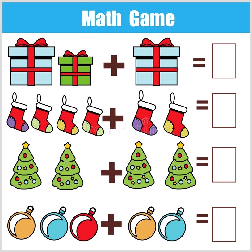 Christmas Math Equations Worksheet