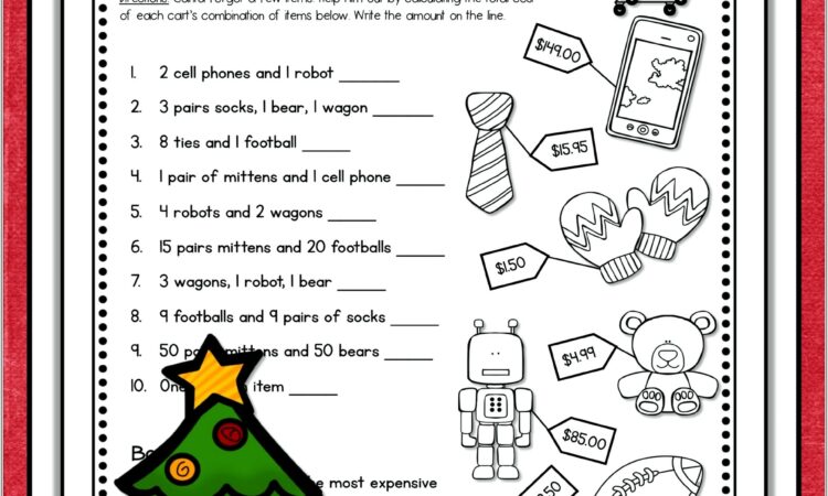 Christmas Math Puzzle Worksheet