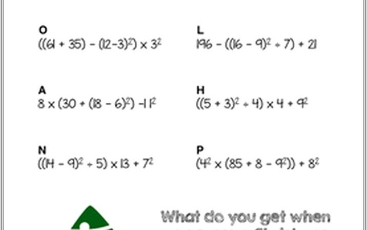 Christmas Math Riddles Worksheets