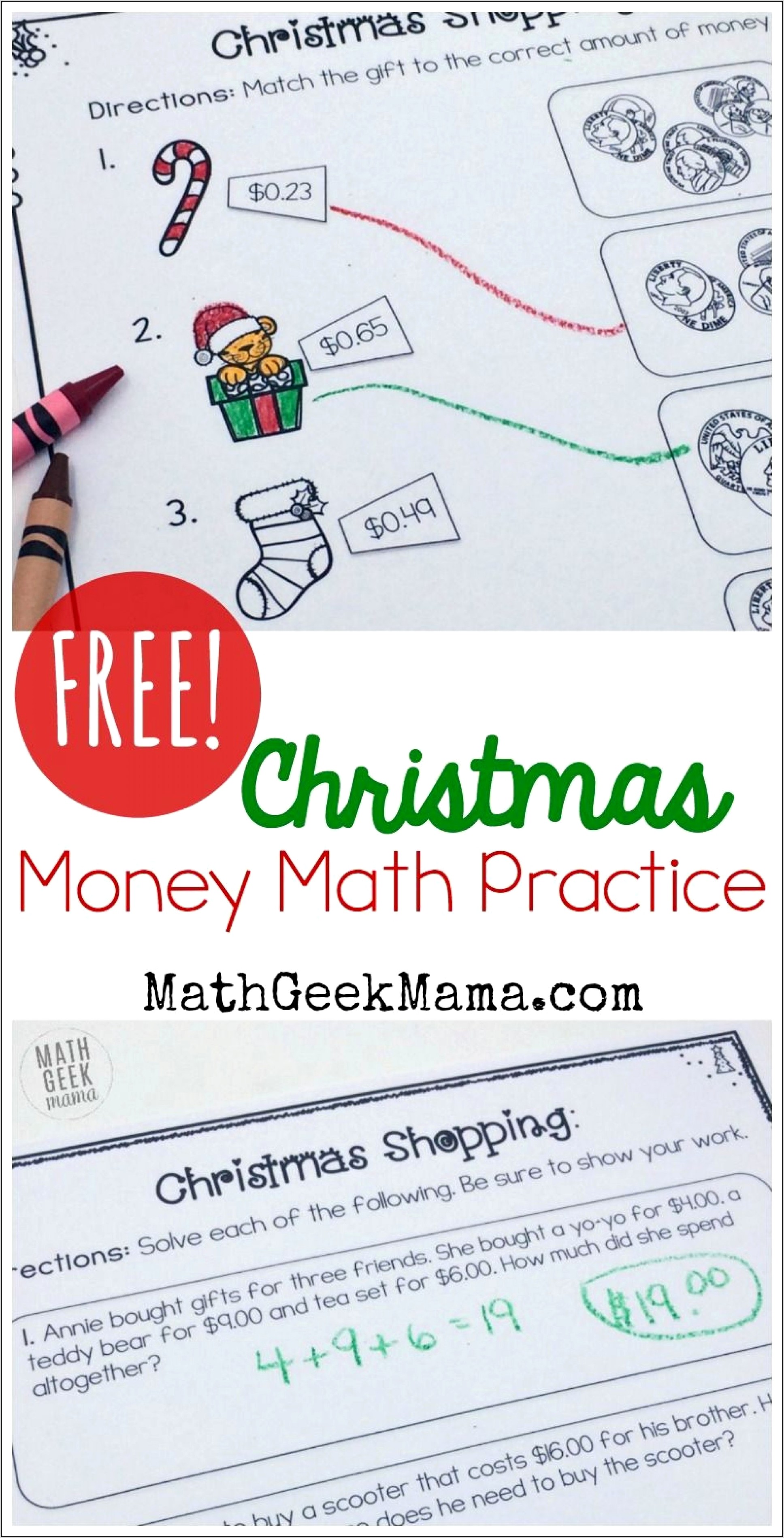 Christmas Math Shopping Worksheet