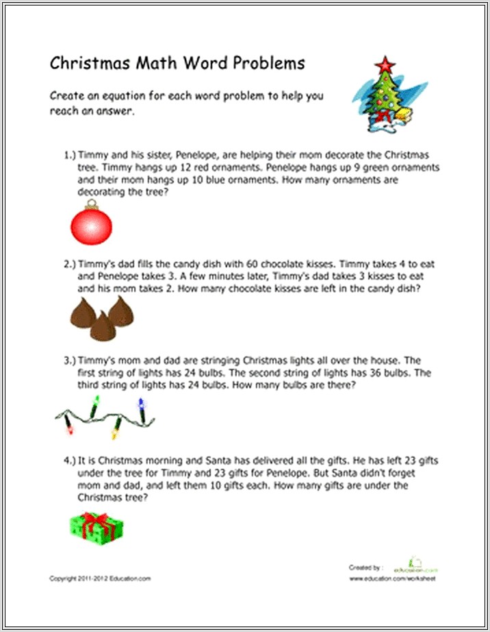 Christmas Math Worksheet 7th Grade