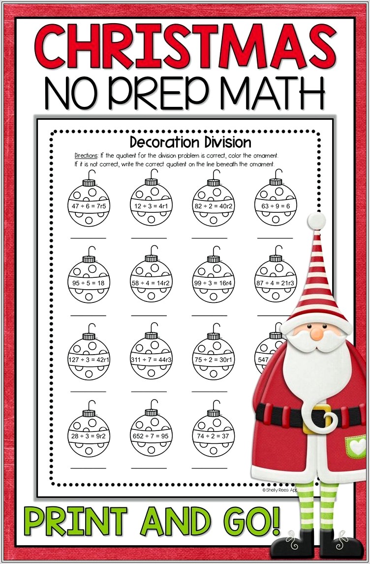 Christmas Math Worksheets 6th Grade