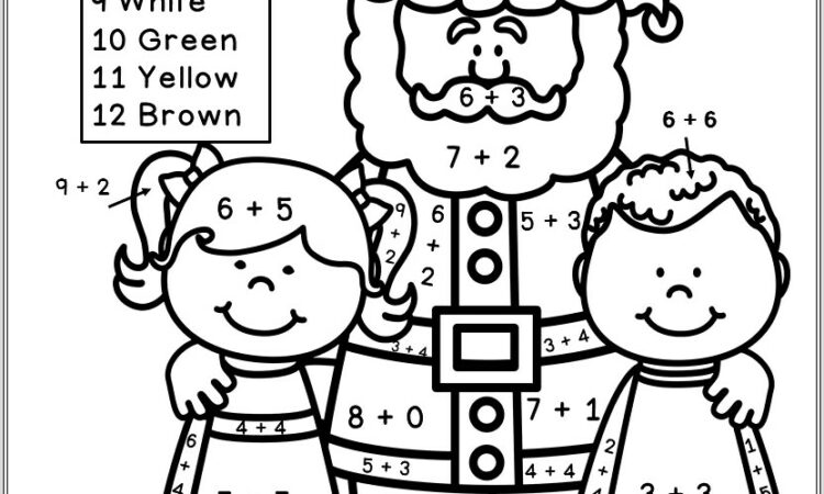 Christmas Math Worksheets Color By Number