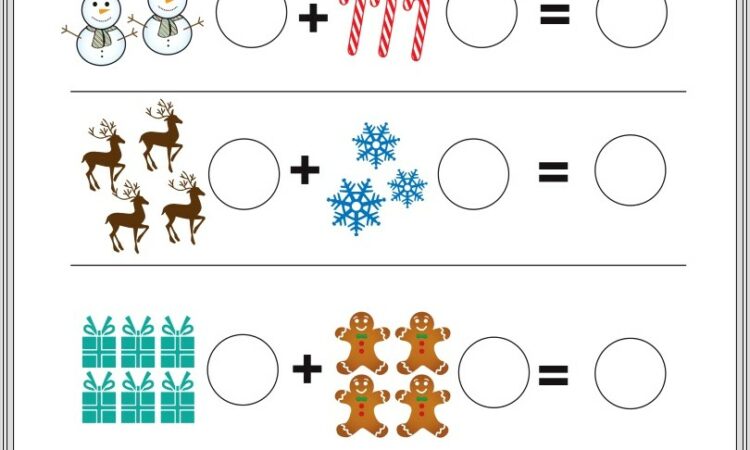 Christmas Math Worksheets For Kindergarten