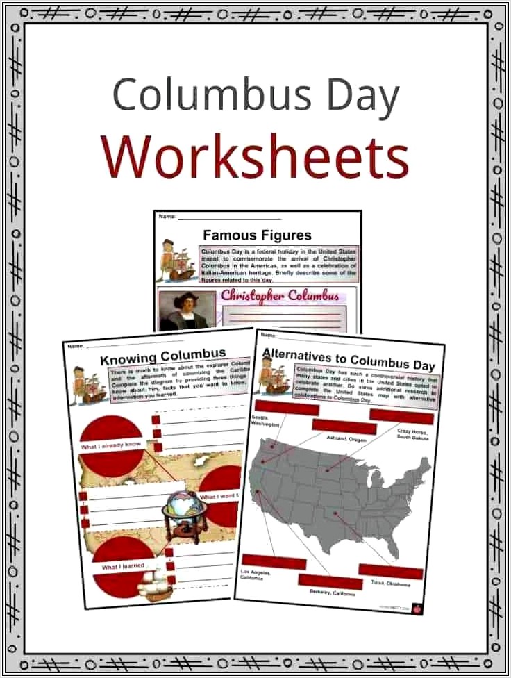 Christopher Columbus Worksheet Elementary