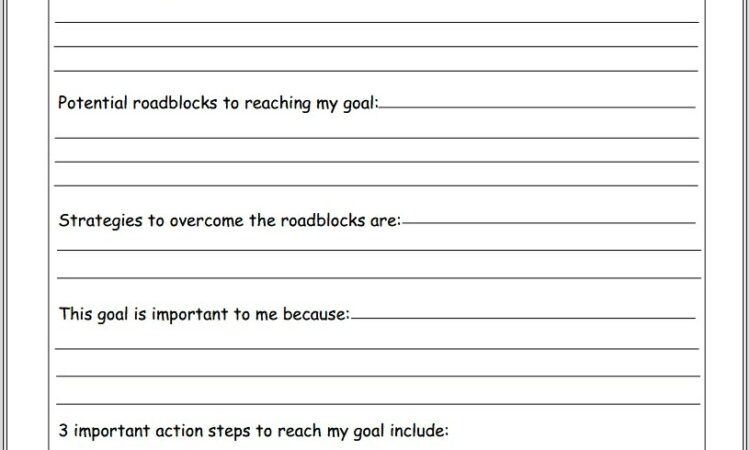 Classroom Goal Setting Worksheet