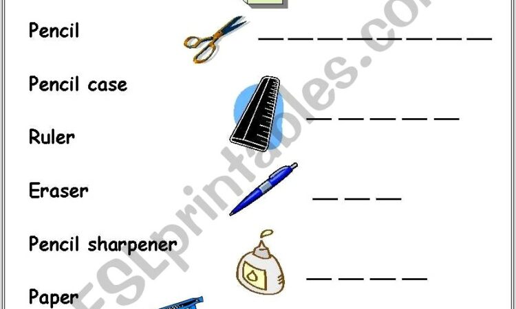 Classroom Items Esl Worksheet