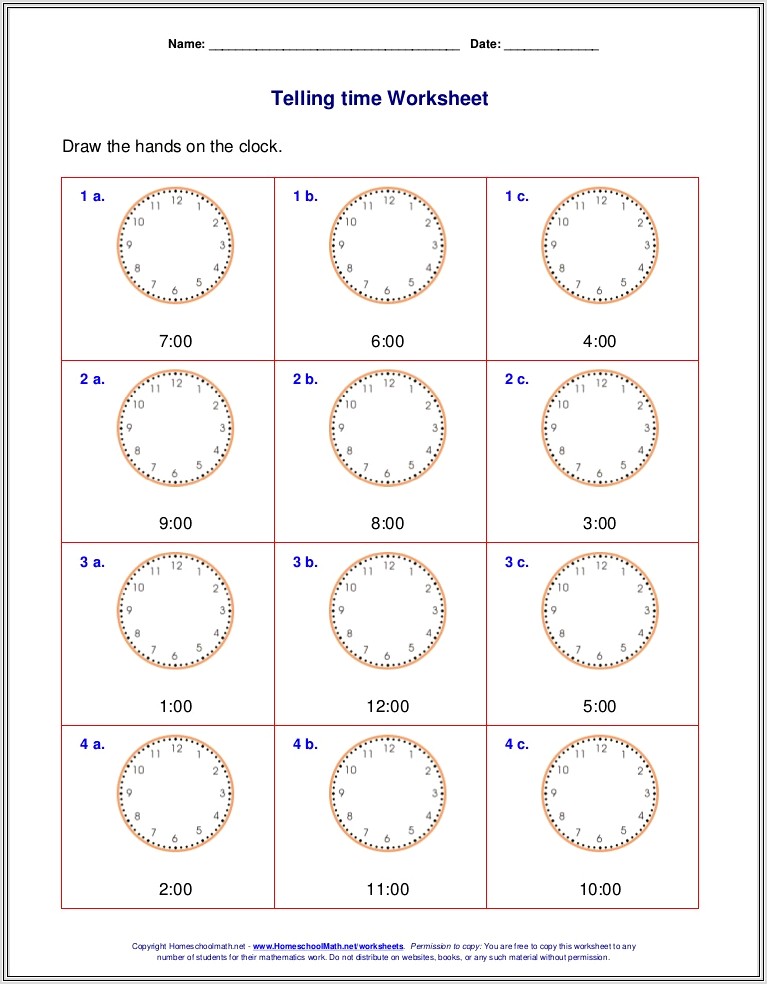 Clock Faces With Roman Numerals Worksheet
