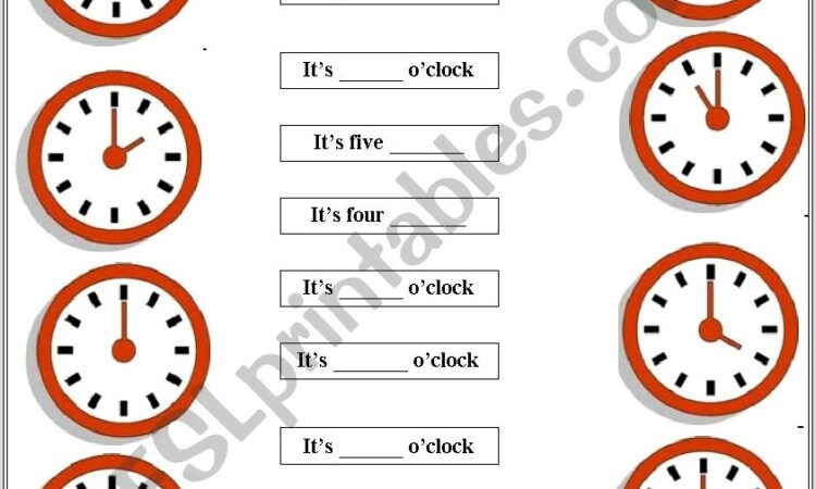 Clock Worksheet Write The Time