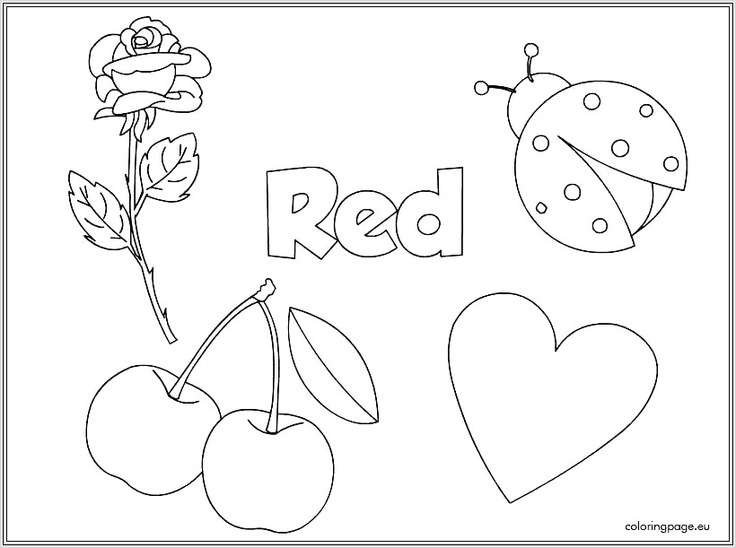 Color Word Red Worksheet