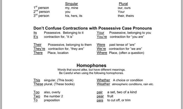 Commonly Confused Words Worksheet Doc