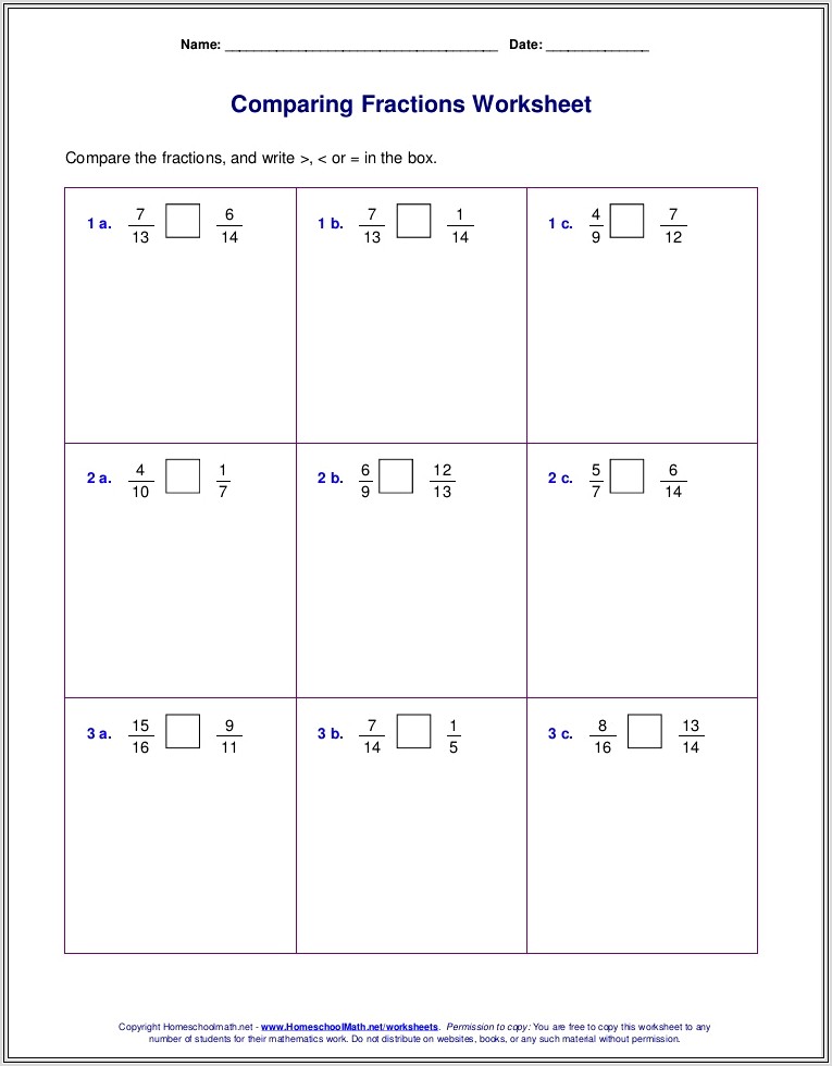 Comparing And Ordering Numbers Worksheet 5th Grade