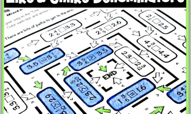 Comparing Mixed Numbers Worksheet