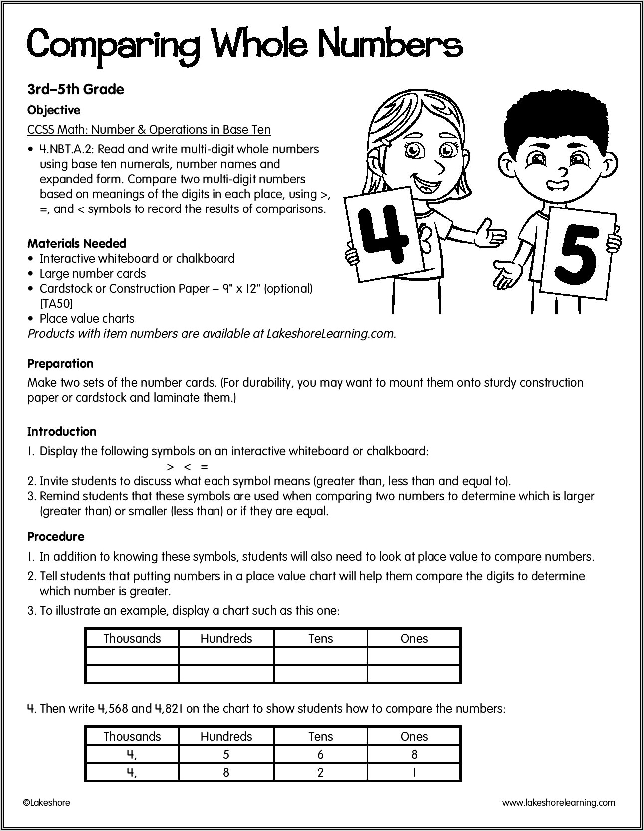 Comparison Of Whole Numbers Grade 3 Worksheets