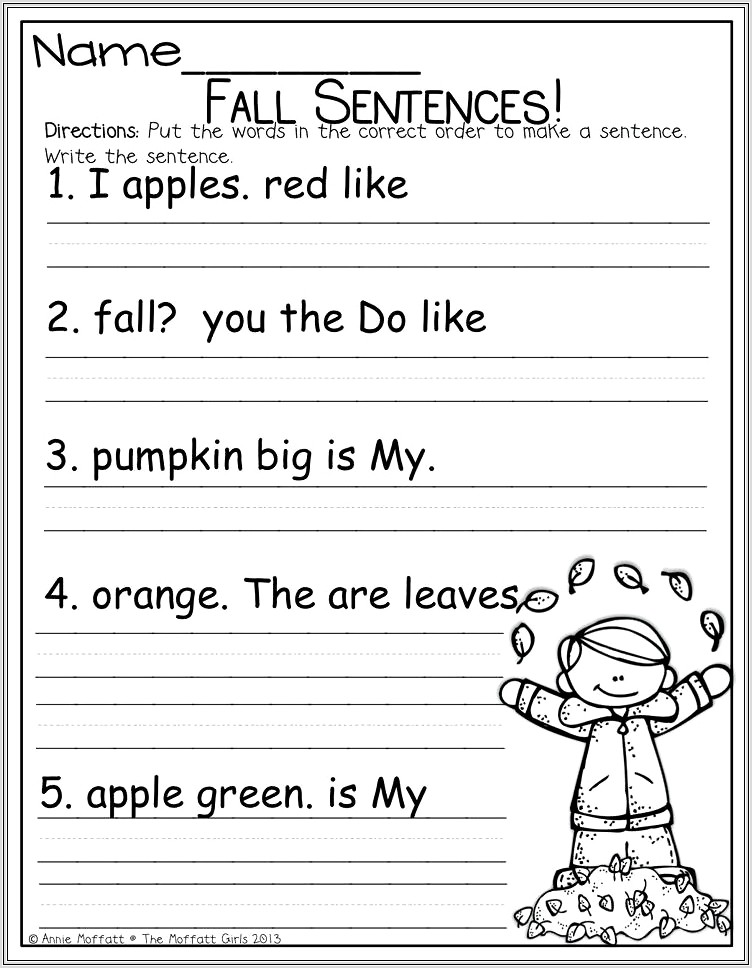 Complete Sentences Worksheet Works