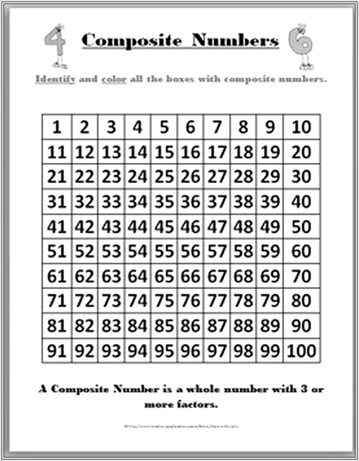 Composite And Prime Number Worksheets