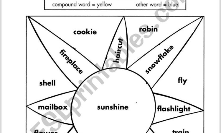 Compound Word Coloring Worksheet