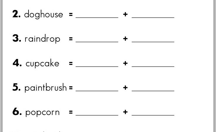 Compound Word Worksheet 3rd Grade