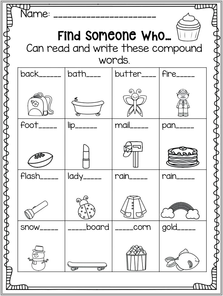 Compound Word Worksheets For Grade 2