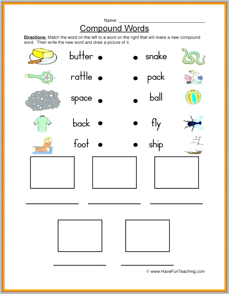 Compound Words Easy Worksheet