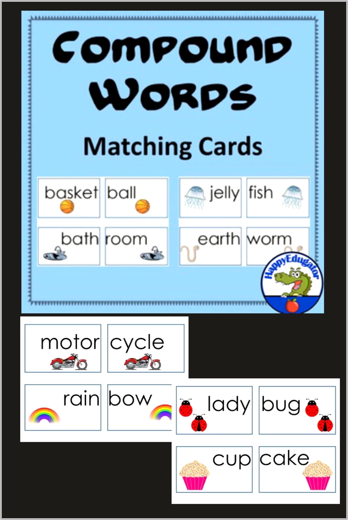 Compound Words Matching Cards
