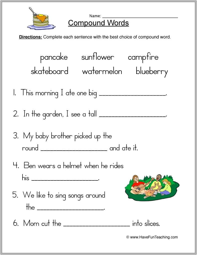 Compound Words Worksheet Have Fun Teaching