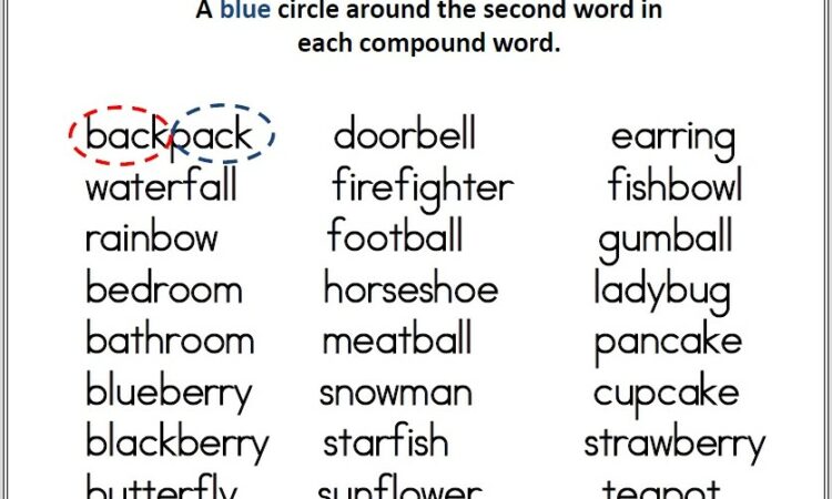 Compound Words Worksheets For Preschool