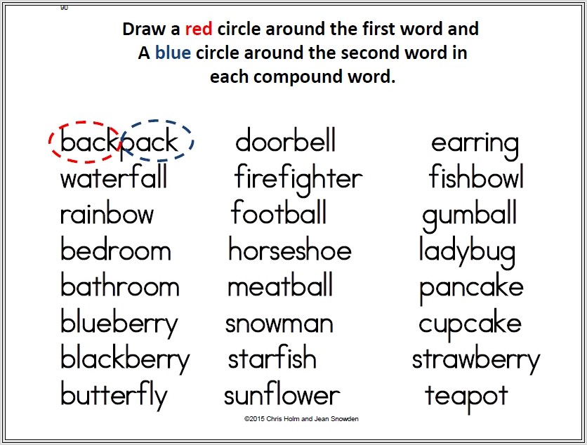 Compound Words Worksheets For Preschool