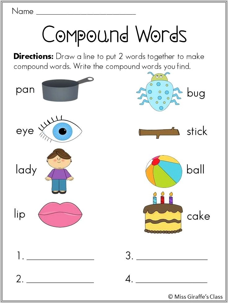 Compound Words Worksheets Kindergarten