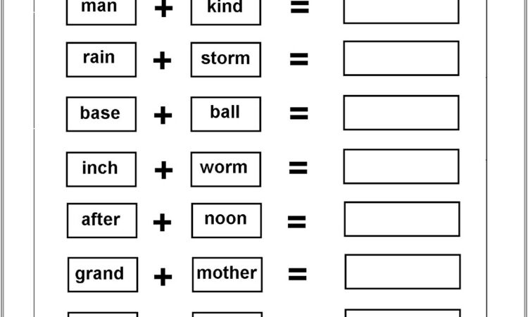 Compound Words Worksheets Preschool