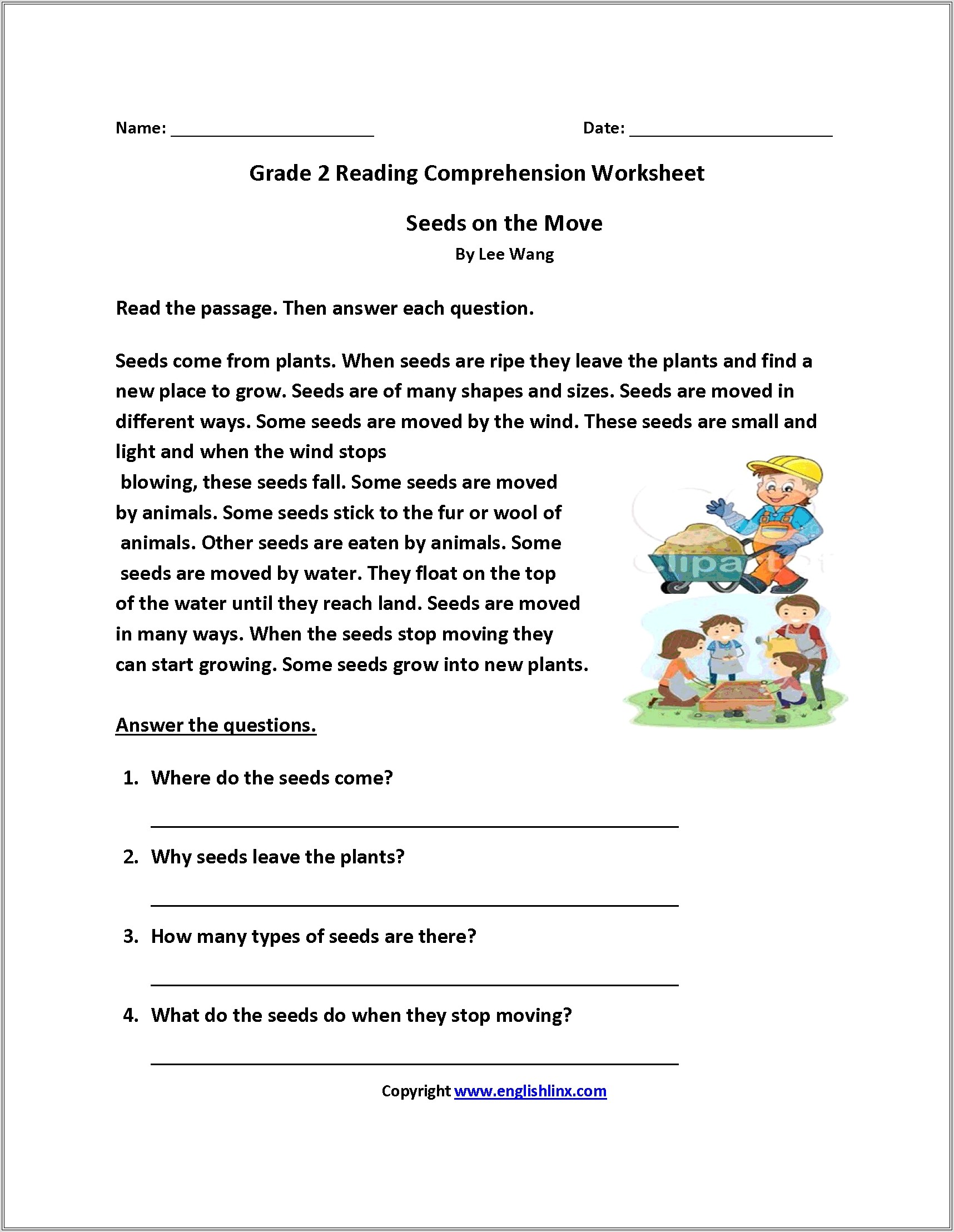 Comprehension Passages And Questions For Grade 2