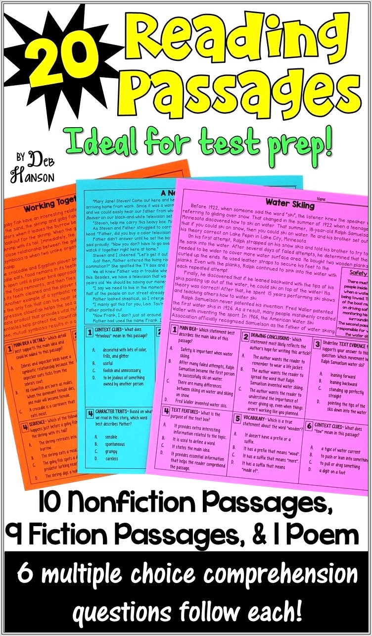 Comprehension Passages With Multiple Choice Questions