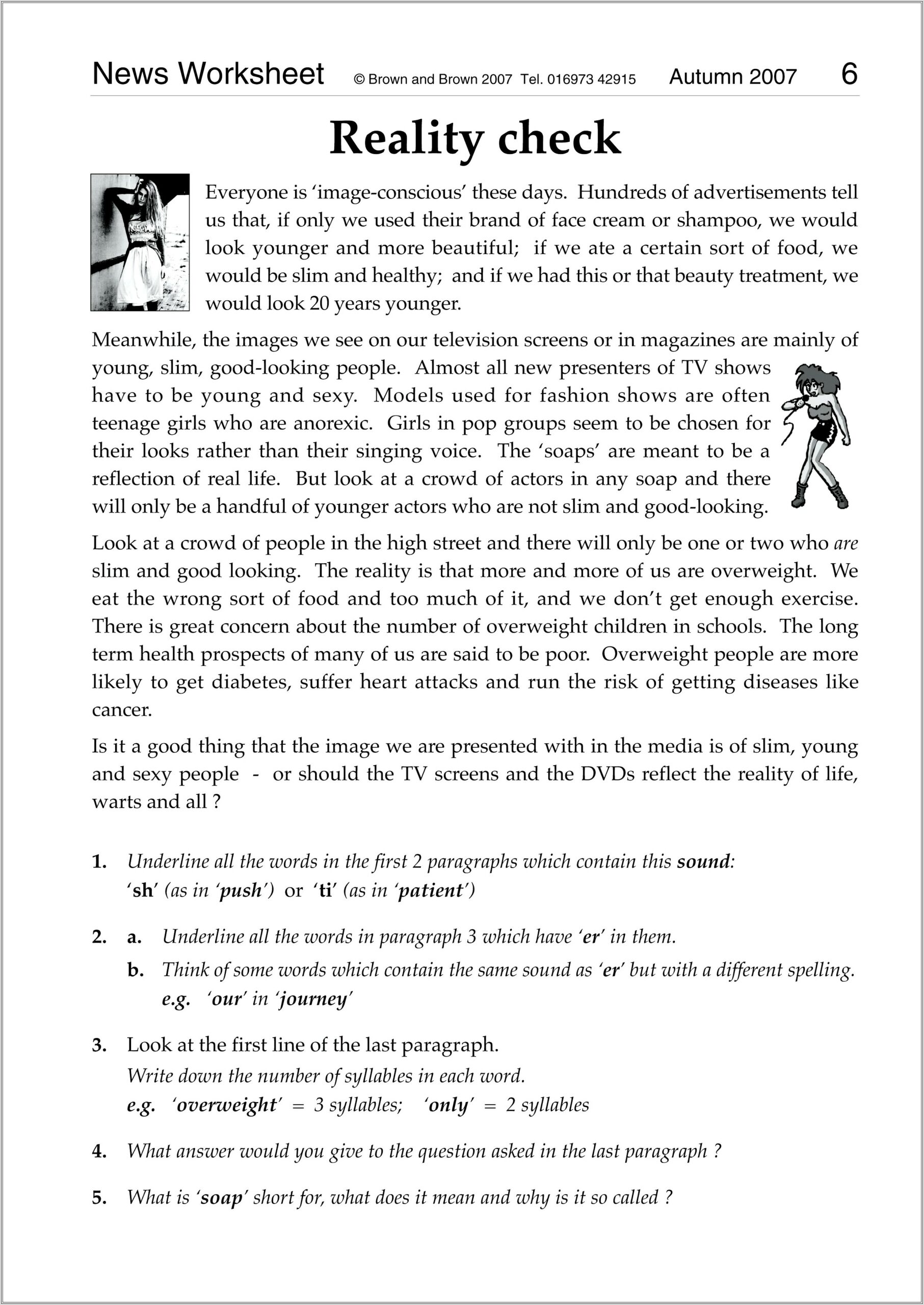 Comprehension Worksheet For Grade 6